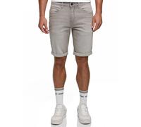 Shorts INDICODE "INKaden", Herren, Gr. L, N-Gr, grau (lt grau), Denim/Jeans, Obermaterial: 98% Baumwolle, 2% Elasthan, unifarben, regular fit knielang, Hosen Shorts (49479360-L) lt grau