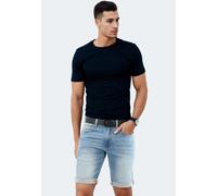Indicode Herren Kurze Jeans (S-3XL) Regular Fit Stretch Hosen - 98% Baumwolle, Leichte, Atmungsaktive, Sommer Shorts Männer - B797 Blau Medium