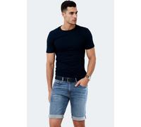 Indicode Herren Kurze Jeans (S-3XL) Regular Fit Stretch Hosen - 98% Baumwolle, Leichte, Atmungsaktive, Sommer Shorts Männer - B797 Indigoblau X-Large