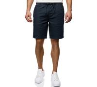 Shorts INDICODE "INWamo", Herren, Gr. XL, N-Gr, blau (navy), Web, Obermaterial: 55% Baumwolle, 45% Leinen, unifarben, slim fit knielang, Hosen Shorts (73378937-XL) navy
