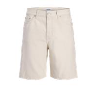 Shorts JACK & JONES "JJIALEX JJCLASSIC SHORTS AM 469 SN", Herren, Gr. L, N-Gr, ecru, Web, Obermaterial: 100% Baumwolle, unifarben, weit knielang, Hosen Shorts, Baumwolle, baggy fit (44295908-L) ecru