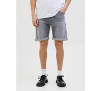 JACK & JONES Regular Fit Jeansshorts im 5-Pocket-Design Modell 'RICK' in Mittelgrau, Größe S