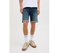 Shorts JACK & JONES "JJIRICK JJFOX SHORTS CB 310 SN", Herren, Gr. XS, N-Gr, blau denim pack:am 311, Web, Obermaterial: 70% Baumwolle, 28% Polyester, 2% Elasthan, unifarben, regular fit kniefrei, Hosen