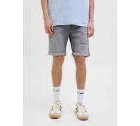 Shorts JACK & JONES "JJIRICK JJICON I.K. SHORTS GE 064 SN", Herren, Gr. S, N-Gr, grau (grau denim), Web, Obermaterial: 76% Baumwolle, 22% Polyester, 2% Elasthan, unifarben, regular fit kniefrei, Hosen