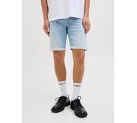 Shorts JACK & JONES "JJIRICK JJICON I.K. SHORTS GE 118 SN", Herren, Gr. XS, N-Gr, blau (blau denim), Web, Obermaterial: 48% Baumwolle, 26% Viskose, 25% Polyester, 1% Elasthan, unifarben, modisch, regu
