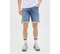 Shorts JACK & JONES "JJIRICK JJICON I.K. SHORTS GE 136 SN", Herren, Gr. XS, N-Gr, blau (blau denim), Web, Obermaterial: 48% Baumwolle, 26% Viskose, 25% Polyester, 1% Elasthan, unifarben, regular fit k