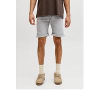Shorts JACK & JONES "JJIRICK JJORIGINAL SHORTS AT 999", Herren, Gr. S, N-Gr, grau denim, Web, Obermaterial: 64% Baumwolle, 34% Polyester, 2% Elasthan, unifarben, regular fit knielang, Hosen Shorts (81