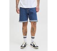 Shorts JACK & JONES "JJIRICK JJORIGINAL SHORTS SQ 330", Herren, Gr. M, N-Gr, blau (blau denim), Denim/Jeans, Obermaterial: 76% Baumwolle, 22% Polyester, 2% Elasthan, Abriebeffekte, modisch, normal kni