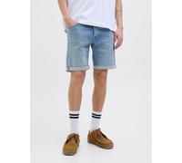 Shorts JACK & JONES "JJIRICK JJORIGINAL SHORTS SQ 330", Herren, Gr. XL, N-Gr, blau (blau denim), Denim/Jeans, Obermaterial: 76% Baumwolle, 22% Polyester, 2% Elasthan, Abriebeffekte, normal knielang, H