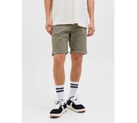Shorts JACK & JONES "JJIRICK JJORIGINAL SHORTS SQ 913 SN", Herren, Gr. XS, N-Gr, grün (deep lichen grün), Web, Obermaterial: 76% Baumwolle, 22% Polyester, 2% Elasthan, unifarben, regular fit kniefrei,