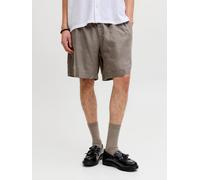 Shorts JACK & JONES "JPSTBILL LAWRENCE LINEN SHORTS SRT LN", Damen, Gr. XL, N-Gr, morel, Web, Obermaterial: 100% Leinen, unifarben, weit knielang, Hosen Shorts (88194220-XL) morel