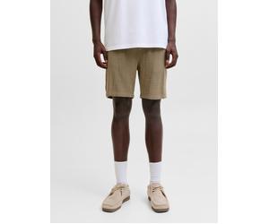 Shorts JACK & JONES "JPSTJAIDEN COBA STRIPE JOG SHORT SRT SN", Herren, Gr. L, N-Gr, dusky grün, Web, Obermaterial: 100% Baumwolle, gestreift, relaxed fit kniefrei, Hosen Shorts (18145242-L) dusky grün