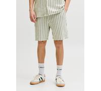 Shorts JACK & JONES "JPSTJAIDEN COBA STRIPE JOG SHORT SRT SN", Damen, Gr. S, N-Gr, tea detail:stripes, Web, Obermaterial: 100% Baumwolle, gestreift, relaxed fit kniefrei, Hosen Shorts (77083427-S) tea