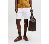 Shorts JACK & JONES "JPSTJAIDEN HYBRID BONDI JOG SHORT REG SN", Herren, Gr. XL, N-Gr, weiß, Web, Obermaterial: 80% Baumwolle, 20% Leinen, unifarben, relaxed fit knielang, Hosen Shorts, Baumwollmischun