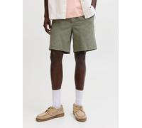 Shorts JACK & JONES "JPSTJAIDEN WAVY JOGGER SHORTS REG SN", Herren, Gr. L, N-Gr, vetiver, Web, Obermaterial: 100% Baumwolle, unifarben, relaxed fit kniefrei, Hosen Shorts, Baumwolle, locker geschnitte
