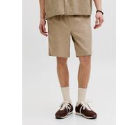 Shorts JACK & JONES "JPSTJAIDEN WAVY JOGGER SHORTS REG SN", Herren, Gr. M, N-Gr, crockery, Web, Obermaterial: 100% Baumwolle, unifarben, relaxed fit kniefrei, Hosen Shorts, Baumwolle, locker geschnitt