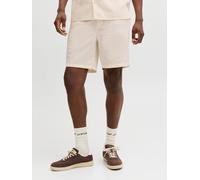 Shorts JACK & JONES "JPSTJAIDEN WAVY JOGGER SHORTS REG SN", Herren, Gr. XL, N-Gr, cloud dancer, Web, Obermaterial: 100% Baumwolle, unifarben, relaxed fit kniefrei, Hosen Shorts, Baumwolle, locker gesc