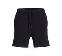 Shorts JACK & JONES "JPSTKANE CHARGE SWEAT SHORTS SRT SN", Herren, Gr. XS, N-Gr, schwarz, Web, Obermaterial: 80% Baumwolle, 20% Polyester, unifarben, relaxed fit kurz, Hosen Shorts, mit elastischem Bu