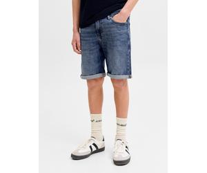 Shorts JACK & JONES JUNIOR "JJIRICK bequem mit mittlerer Taille für Jungen", Jungen, Gr. 170, N-Gr, blau (dunkelblau denim pack:am 365), Web, Obermaterial: 98% Baumwolle, 2% Elasthan, Abriebeffekte, u