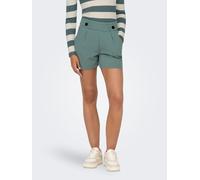 Shorts JDY "JDYGEGGO SHORTS JRS NOOS", Damen, Gr. XS (34), N-Gr, grün (chinois grün detail:schwarz button), Jersey, Obermaterial: 95% Polyester, 5% Elasthan, unifarben, regular fit kurz, Hosen Shorts