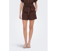 Shorts JDY "JDYMILLE MW SHORTS WVN NOOS", Damen, Gr. M (38), N-Gr, chicory coffee, Web, Obermaterial: 70% Viskose, 30% Nylon, unifarben, kniefrei, Hosen Shorts (26661609-M) chicory coffee