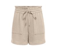 Shorts JDY "JDYMILLE MW SHORTS WVN NOOS", Damen, Gr. S (36), N-Gr, sandshell, Web, Obermaterial: 70% Viskose, 30% Nylon, unifarben, kniefrei, Hosen Shorts (20545033-S) sandshell