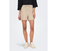 JdY Damen Jdysay Hw Linen String WVN Noos Shorts, Oatmeal/Detail:Melange, XS EU