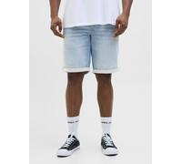Shorts "JJIRICK JJICON I.K. SHOR", Herren, Gr. 44 (5XL), N-Gr, blau (blau denim), Denim/Jeans, Obermaterial: 81% Baumwolle, 18% Polyester, 1% Elasthan, JACK & JONES PLUSSIZE, unifarben, regular fit kn