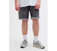Shorts "JJIRICK JJICON I.K. SHOR", Herren, Gr. 48 (7XL), N-Gr, schwarz (schwarz denim), Denim/Jeans, Obermaterial: 80% Baumwolle, 18% Polyester, 2% Elasthan, JACK & JONES PLUSSIZE, unifarben, regular