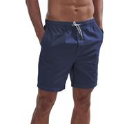 Shorts JOHN DEVIN "Bermuda", Herren, Gr. L, N-Gr, blau (navy), Web, Obermaterial: 97% Baumwolle, 3% Elasthan, unifarben, regular fit kurz, Hosen Shorts, kurze Hose aus elastischer, gewebter Baumwollqu