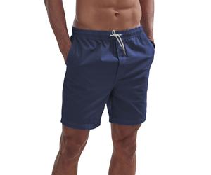 Shorts JOHN DEVIN "Bermuda", Herren, Gr. M, N-Gr, blau (navy), Web, Obermaterial: 97% Baumwolle, 3% Elasthan, unifarben, regular fit kurz, Hosen Shorts, kurze Schlupfhose aus elastischer, gewebter Bau