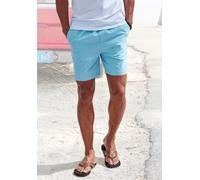 Shorts JOHN DEVIN "Bermuda", Herren, Gr. M, N-Gr, blau (türkis), Web, Obermaterial: 97% Baumwolle, 3% Elasthan, unifarben, regular fit kurz, Hosen Shorts, kurze Hose aus elastischer, gewebter Baumwoll