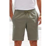 Shorts JOHN DEVIN "Bermuda", Herren, Gr. XXL (60/62), N-Gr, grün (khaki), Web, Obermaterial: 97% Baumwolle, 3% Elasthan, unifarben, regular fit kurz, Hosen Shorts, kurze Hose aus elastischer Baumwoll-