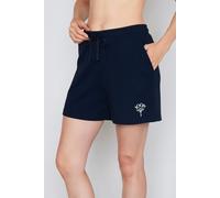 Shorts JOOP "Comfort", Damen, Gr. 42, N-Gr, blau, Jersey, Obermaterial: 80% Baumwolle, 20% Elasthan, unifarben, comfort fit ca. Mitte Oberschenkel, Hosen Shorts, mit elastischem Kordelzugbund, seitlic