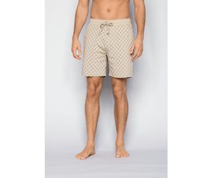 Shorts JOOP "Leisure", Herren, Gr. M, N-Gr, beige (cornflower aop teak), Jersey, Obermaterial: 100% Baumwolle, bequem kniefrei, Hosen Shorts, mit allover Cornflower-Print, seitlichen Eingrifftaschen (