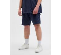 Shorts "JPSTKANE JJSCRIPT SWEAT SHORTS AMT PLS", Herren, Gr. 44 (5XL), N-Gr, blau (sky captain), Web, Obermaterial: 60% Baumwolle, 40% Polyester, JACK & JONES PLUSSIZE, unifarben, relaxed fit kniefrei