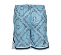 Shorts KARL KANI "Karl Kani Herren KM232-011-1 KK Varsity Paisley Mesh Shorts", Herren, Gr. XXL, US-Größen, blau (cyanblau, schwarz, weiß), 100% Polyester (Recycelt), loose fit, Hosen Shorts (90259931
