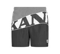 Shorts KARL KANI "Karl Kani Herren KM242-014-2 Wavy Retro Black Trackshorts", Herren, Gr. S, US-Größen, schwarz, weiß, 100% Polyester, normal, Hosen Shorts (44092547-S) schwarz, weiß