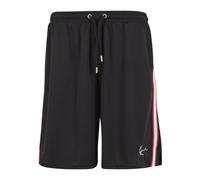 Shorts KARL KANI "Karl Kani Signature Tape Mesh Shorts", Herren, Gr. XS, US-Größen, schwarz, 100% Polyester, loose fit, Hosen Shorts (15467048-XS) schwarz