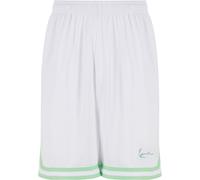 Shorts KARL KANI "Karl Kani Small Signature Essential Mesh Shorts", Herren, Gr. S, US-Größen, weiß, grün, 100% Polyester, loose fit, Hosen Shorts (98219942-S) weiß, grün