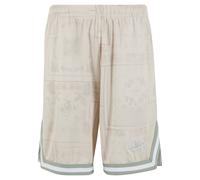 Shorts KARL KANI "Karl Kani Varsity Paisley Mesh Shorts", Herren, Gr. XL, US-Größen, sand, schwarzsand, 100% Polyester, loose fit, Hosen Shorts (60249828-XL) sand, schwarzsand