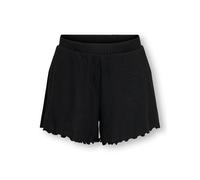 Shorts KIDS ONLY "KOGNELLA WIDE SHORTS VD JRS NOOS", Mädchen, Gr. 128, N-Gr, schwarz, Jersey, Obermaterial: 65% Polyester, 30% Viskose, 5% Elasthan, unifarben, loose fit ca. Mitte Oberschenkel, Hosen