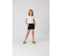Shorts KIDS ONLY "KOGPOPTRASH EASY SHORTS NOOS", Mädchen, Gr. 116, N-Gr, schwarz, Milano Rib, Obermaterial: 63% Viskose, 32% Nylon, 5% Elasthan, unifarben, regular fit kniefrei, Hosen Shorts (70267230