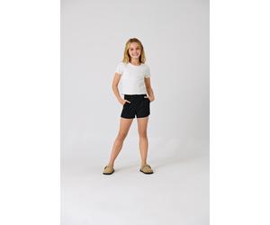 Shorts KIDS ONLY "KOGPOPTRASH EASY SHORTS NOOS", Mädchen, Gr. 116, N-Gr, schwarz, Milano Rib, Obermaterial: 63% Viskose, 32% Nylon, 5% Elasthan, unifarben, regular fit kniefrei, Hosen Shorts (70267230