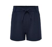 Shorts KIDS ONLY "KOGPOPTRASH EASY SHORTS NOOS", Mädchen, Gr. 128, N-Gr, blau (night sky), Milano Rib, Obermaterial: 63% Viskose, 32% Nylon, 5% Elasthan, unifarben, regular fit kniefrei, Hosen Shorts