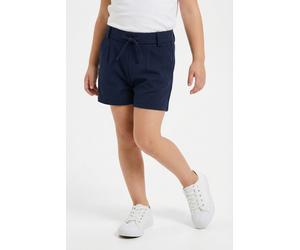Shorts KIDS ONLY "KOGPOPTRASH EASY SHORTS NOOS", Mädchen, Gr. 146, N-Gr, blau (night sky), Milano Rib, Obermaterial: 63% Viskose, 32% Nylon, 5% Elasthan, unifarben, regular fit kniefrei, Hosen Shorts 