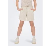 Shorts KIDS ONLY "KOGSIESTA PULL-UP LINEN BLEND SHORTS PNT", Mädchen, Gr. 116, N-Gr, gelb (moonbeam), Web;Leinenmischung, Obermaterial: 80% Viskose, 20% Leinen, unifarben, relaxed fit ca. Mitte Obersc