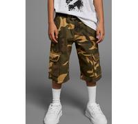 Shorts KIDSWORLD "2tlg. Bermudas mit Gürtel", Mädchen, Gr. 158, N-Gr, braun (braun tarnfarben), Web, Obermaterial: 100% Baumwolle, tarnfarben, bequem, Hosen Shorts, mit Textilgürtel (17279965-158) bra