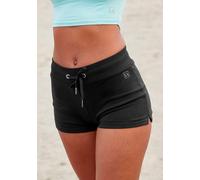 Shorts LASCANA ACTIVE, Damen, Gr. XS (32/34), N-Gr, schwarz, Interlock, Obermaterial: 100% Baumwolle, unifarben, bequem kurz, Hosen Shorts, mit kleinen Seitenschlitzen (17284117-XS) schwarz
