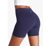 Shorts LASCANA, Damen, Gr. 32/34, N-Gr, blau (marine), Single Jersey, Obermaterial: 95% Baumwolle, 5% Elasthan, unifarben, Basic, kurz, Hosen, mit breitem Bündchen und Logodruck, Loungewear (48447616-